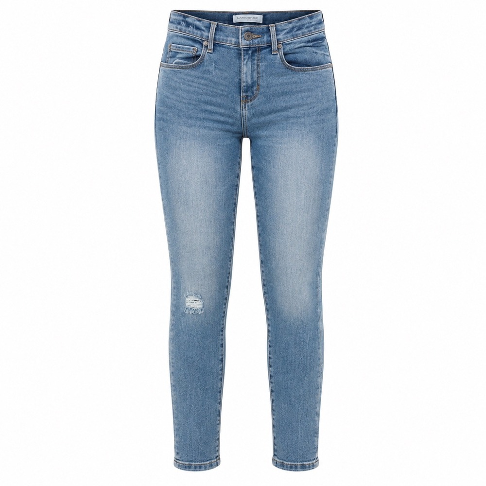 Banana Republic Skinny Jeans 25P Cotton Distressed Denim Edgy Casual Minimalist